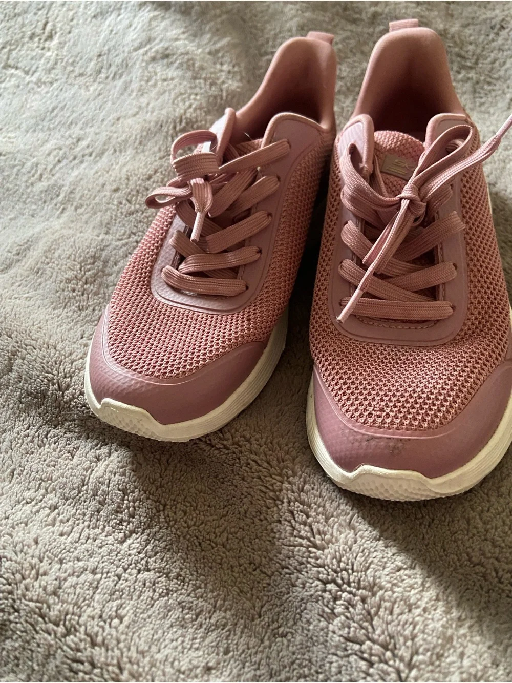 Skechers Women's Blush Pink Lace-Up Athletic Sneakers